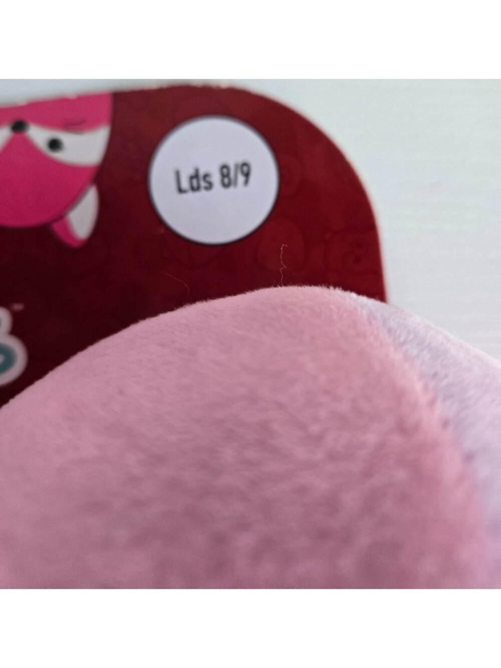 NWT Squishmallows Pink Cow Slip On House Shoes Slippers Sz 8 - 9 Adult Valentine - Picture 3 of 5